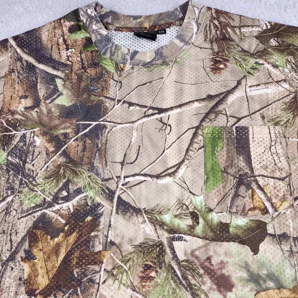 RedHead Camo Long Sleeve Shirt Mens XL Brown Realtree‎ APG Mesh Pocket Tee